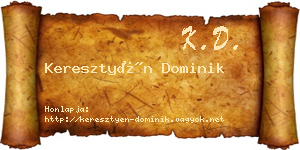 Keresztyén Dominik névjegykártya