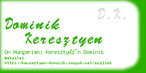 dominik keresztyen business card